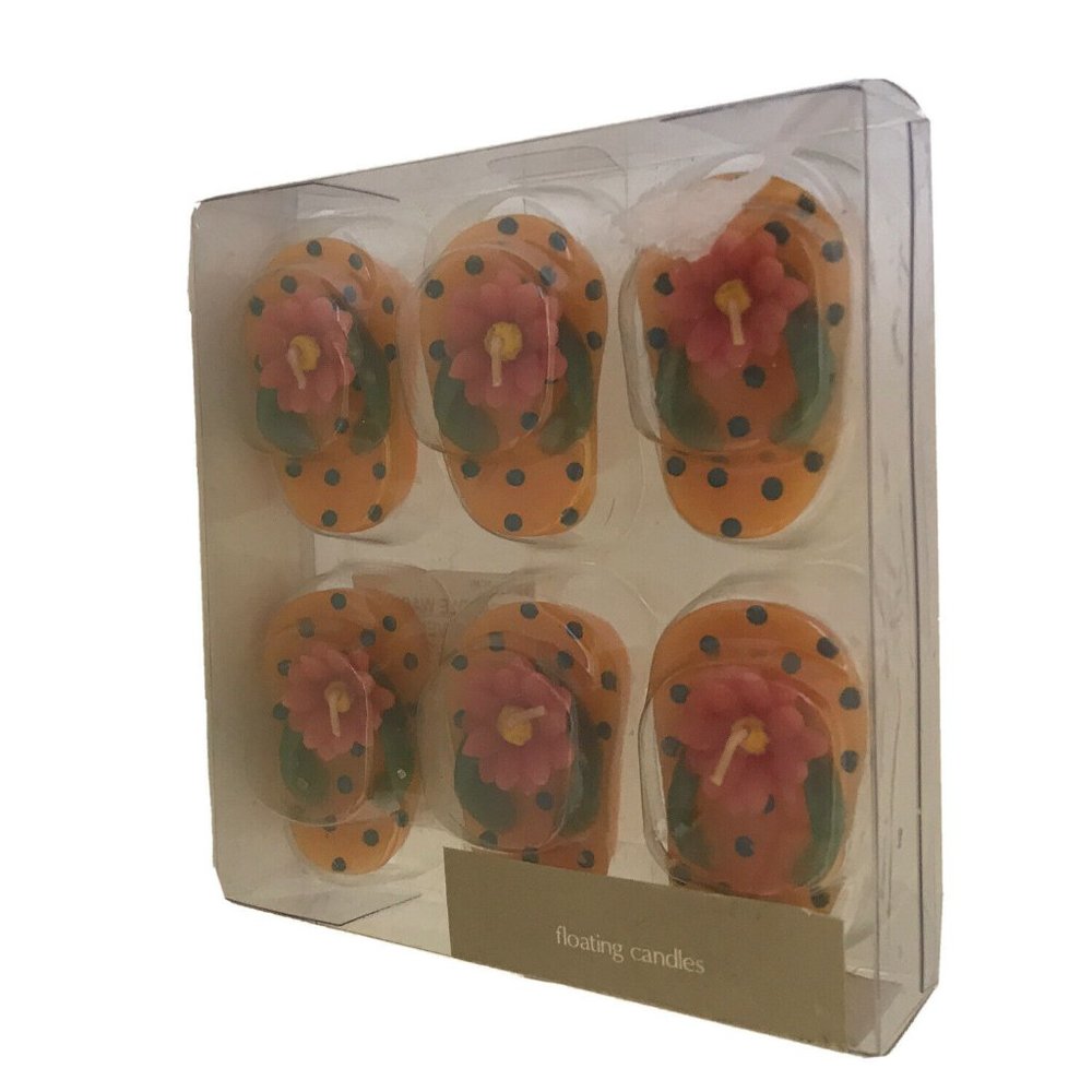 Sonoma Life‎ 6 Beach Thongs Floating Candles New In Package